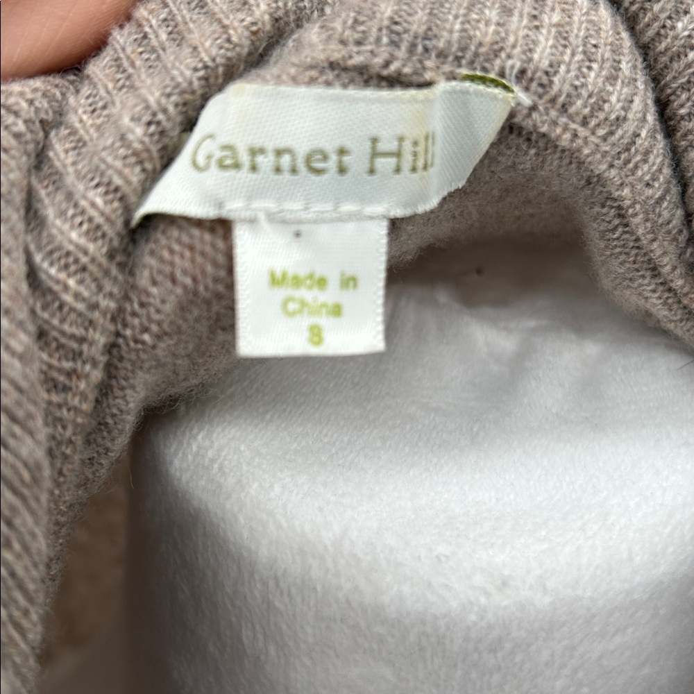 Garnet Hill Wool Cashmere Turtleneck Sweater Dress Taupe Size 8 - Picture 2 of 12